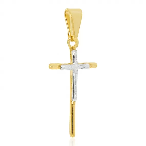 Pingente de crucifixo com detalhe - Folheado a Ouro 18k