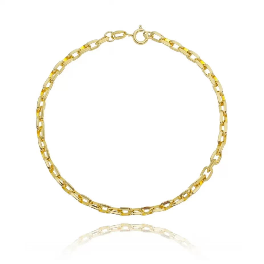 Pulseira modelo cadeado de alumínio espessura 3mm - Folheado a Ouro 18k