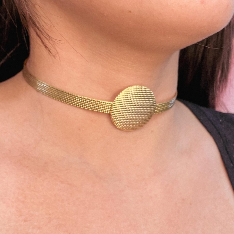 Choker Trabalhado - Folheado a Ouro 18k 