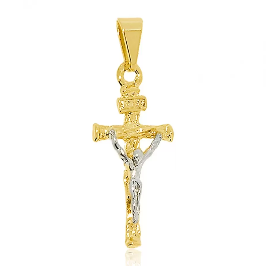 Pingente de crucifixo - Folheado a Ouro 18K