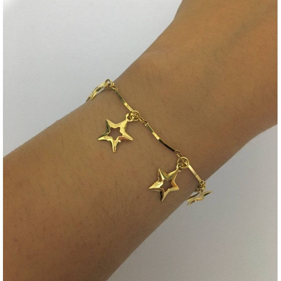 Pulseira De Estrelas - Folheado a Ouro 18k