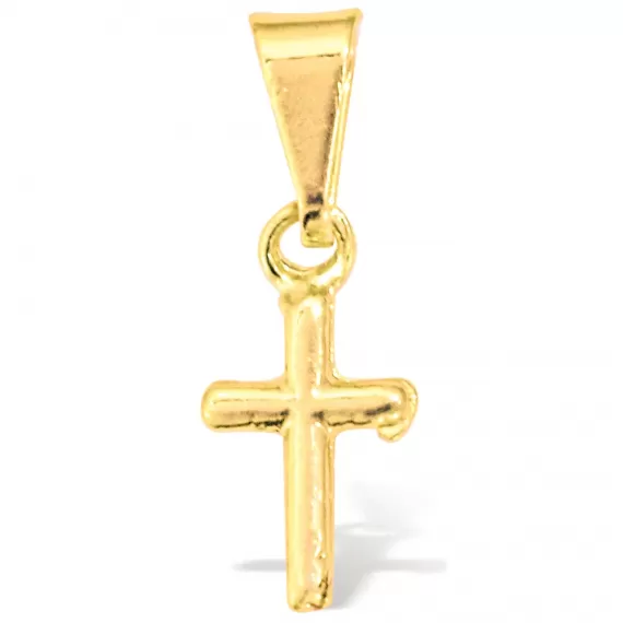 Pingente crucifixo liso - Folheado a Ouro 18k