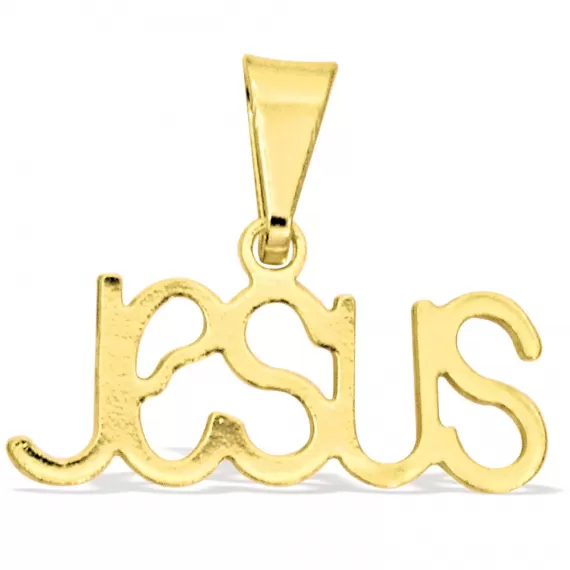 Pingente Escrito Jesus - Folheado a Ouro 18k