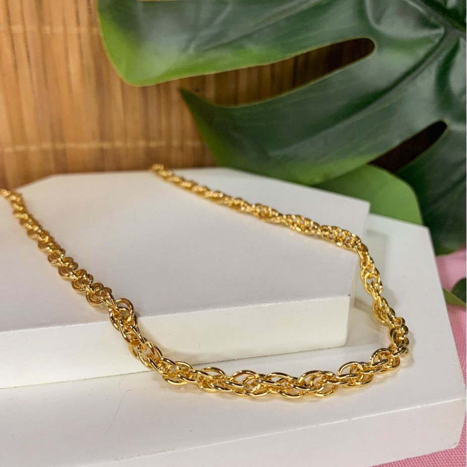 Choker Elo Torcido - Folheado a Ouro 18k