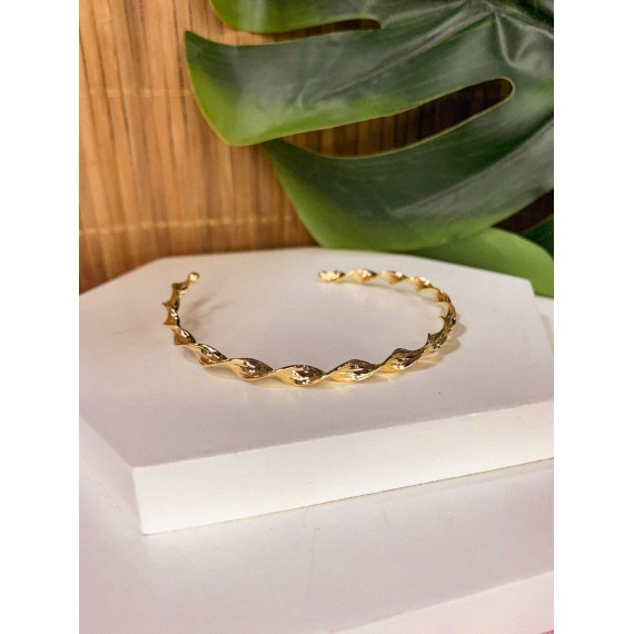 Bracelete Torcido - Folheado a Ouro 18k