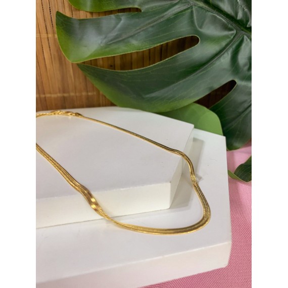 Choker Elo Laminado - Folheado a Ouro 