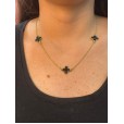 Gargantilha trevo de 4 folhas resinado (Van Cleef) - Folheado a Ouro 18k