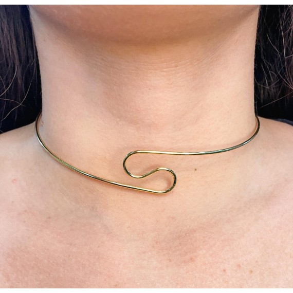 Choker Onda - Folheado a Ouro 18k