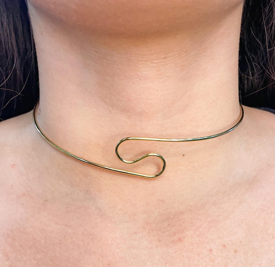 Choker Onda - Folheado a Ouro 18k